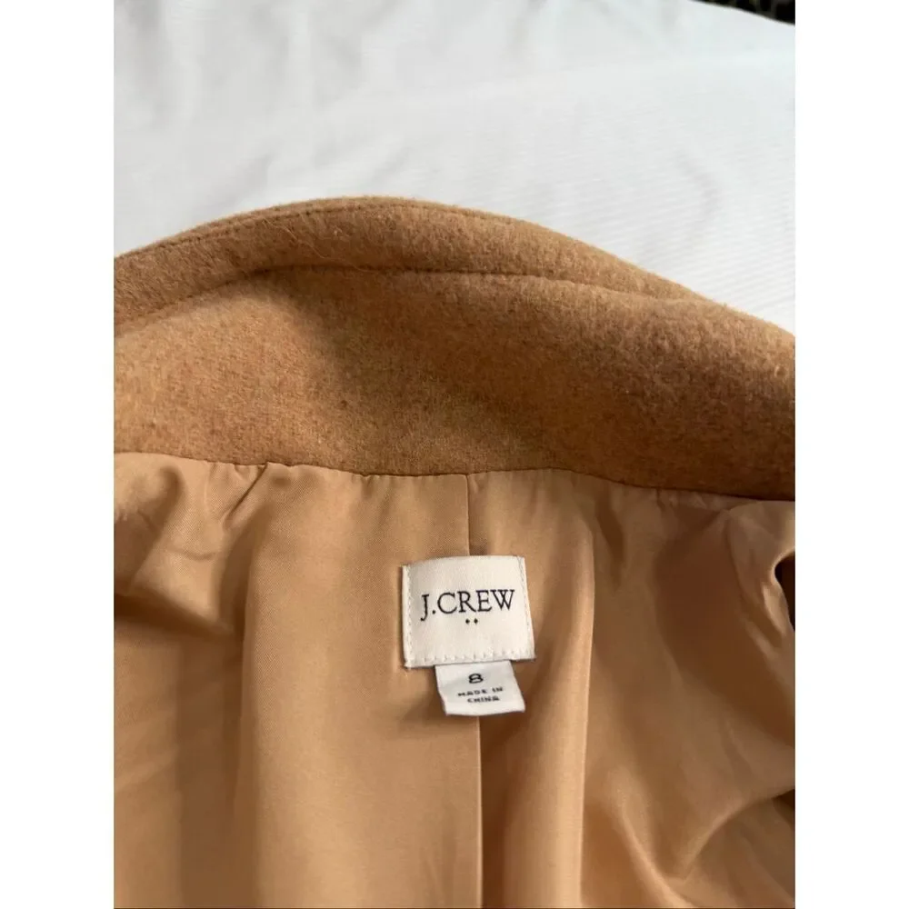 J Crew Acorn Wool Blend Full Zip Mock Neck Long City Coat Overcoat Women’s Sz 8 - Picture 2 of 10